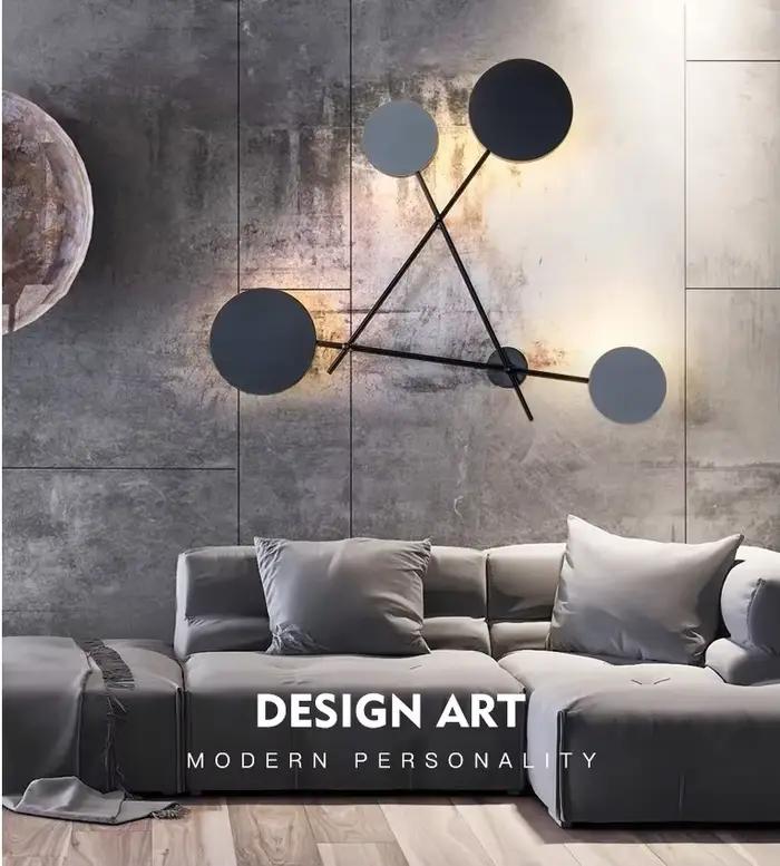 Applique murale LED ronde en fer noir style nouveau classique post-moderne pour chambre à coucher loft cuisine salle à manger entrée étude élégante et sophistiquée