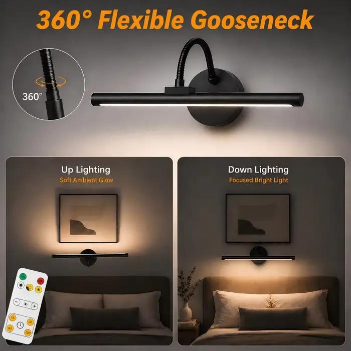 Lampe murale LED rechargeable sans fil 4400mAh avec télécommande, éclairage pour tableau, lumière murale intérieure