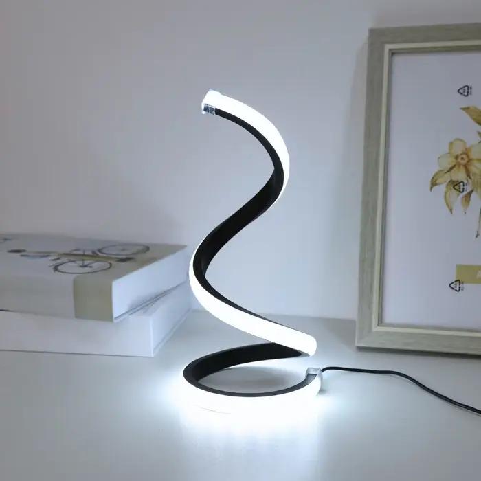 LED lampe de bureau en spirale moderne trois couleurs gradation USB bouton d'alimentation interrupteur chambre chevet étude décoration de la maison lampe de bureau