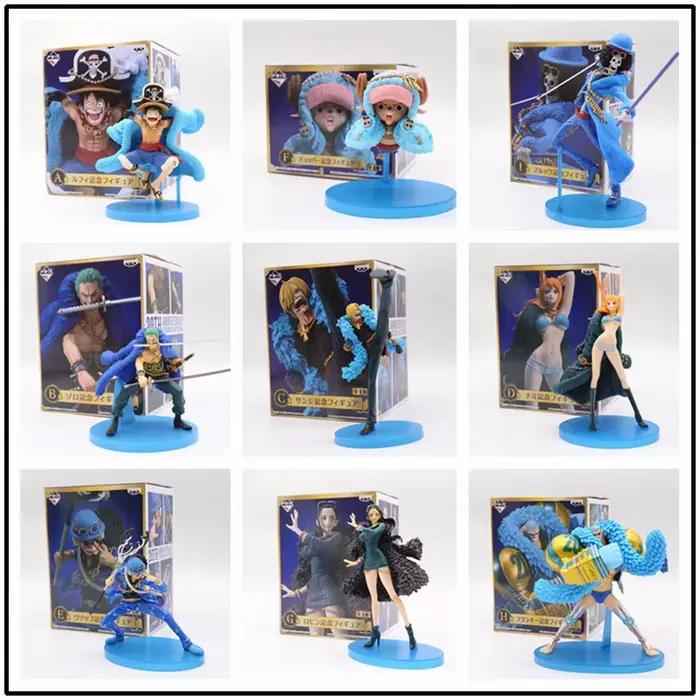 Figurines d'action One Piece 20th Workers, vêtements bleus, Luffy, Nami, C.Zorro, modèle de collection, jouets, cadeaux d'anniversaire