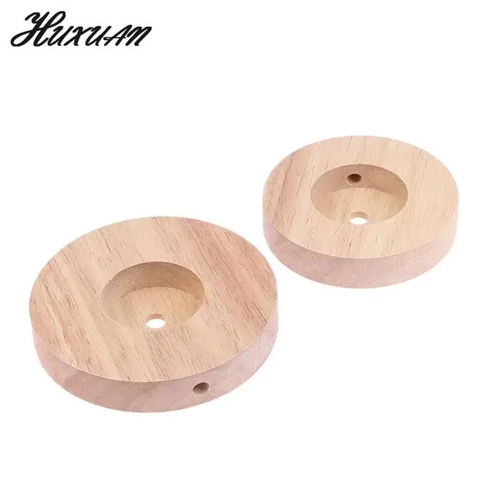 Base de lampe de Table ronde en bois massif