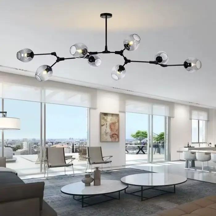 Lustre LED Nordique en Verre Moderne pour Salon Chambre Principale Restaurant Loft Suspension Décoration Intérieure