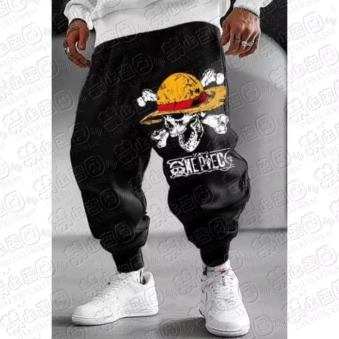 Pantalon de jogging décontracté et ample pour homme One Piece 2026 – Collection Printemps-Automne-Hiver – Style Anime Brook – Vêtement de sport tendance