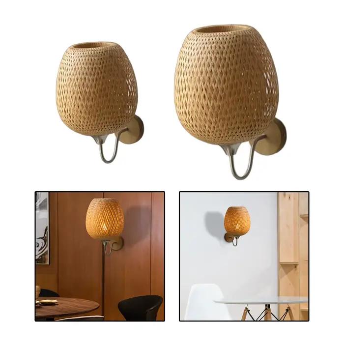 Applique Murale Vintage en Rotin et Bambou