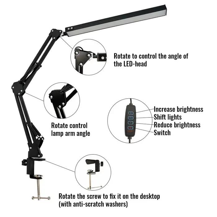 Lampe de bureau LED avec pince