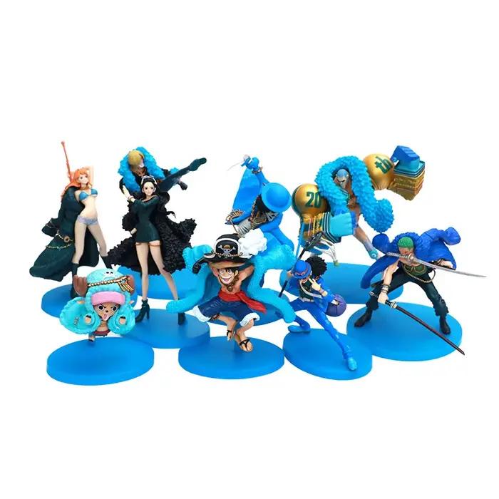 Figurines d'action One Piece 20th Workers, vêtements bleus, Luffy, Nami, C.Zorro, modèle de collection, jouets, cadeaux d'anniversaire