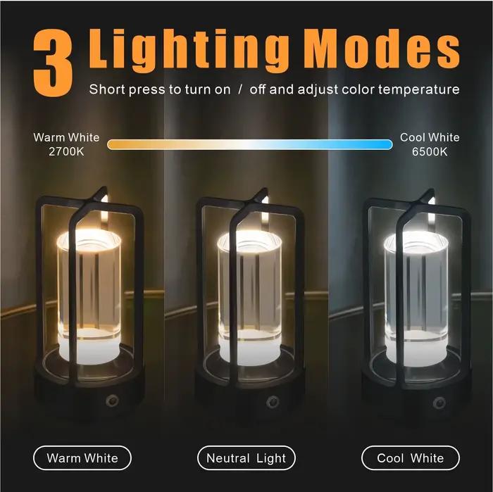 Lampe de table LED sans fil FPOO rechargeable