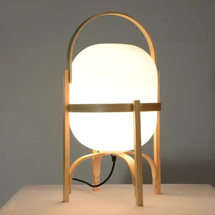 Lampe sur pied en bois E27