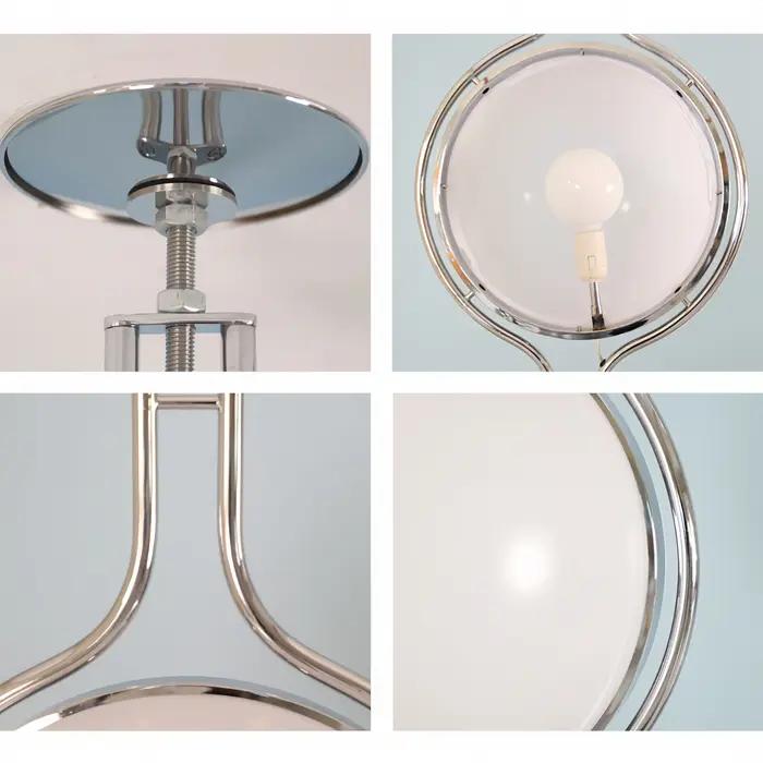Lampe sur pied Parisian Orb, globe crème LED pour salon