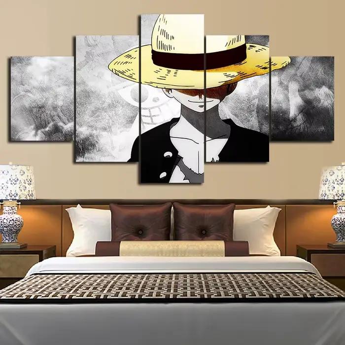 5 pièces HD mur Art Anime affiche photo une pièce singe D. Luffy