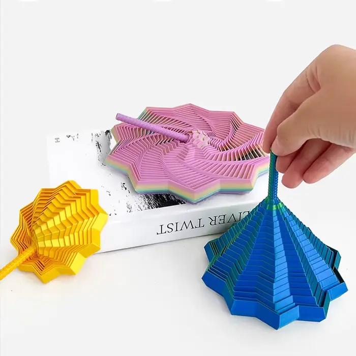 Modèle d'étoile sensorielle élargie, impression 3D, Illusion visuelle, hexagone tourbillonnant, ornements en spirale, jeu de société anti-Stress