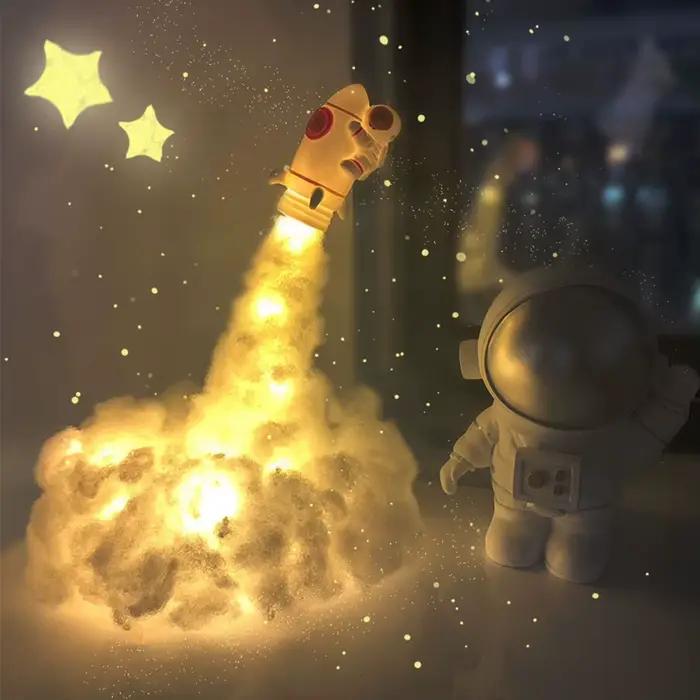 Lampe LED fusée imprimée en 3D