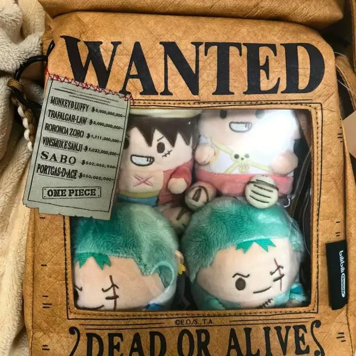 Sac à bandoulière multifonction en papier kraft avec boucle magnétique, motif affiche de recherche One Piece authentique, sac à dos anime