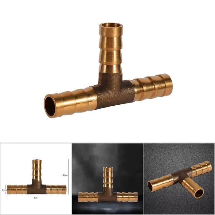 Connecteur de Tuyau de Carburant en Laiton Massif, Pièce en T à 3 Voies, 6mm, 8mm, 10mm, 12mm, pour Air, Huile, Gaz, Carburant