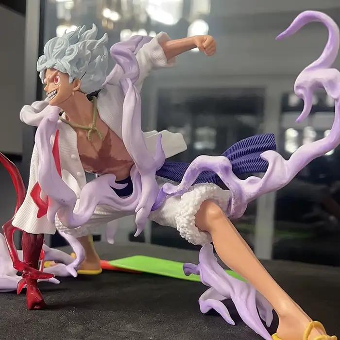 Figurines One Piece Monkey D. Luffy, Luffy le Dieu du Soleil en position accroupie, figurines de combat, modèle en PVC, jouet de collection, ornement, cadeau d'anniversaire