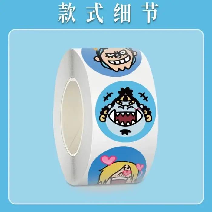 Nouvel autocollant One Piece Luffy grande tête, dessin animé, haute valeur esthétique, pour bricolage anime, étiquette de scellage ronde pour carnet, autocollant auto-adhésif
