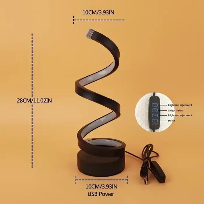Lampe de table spirale minimaliste moderne à intensité variable