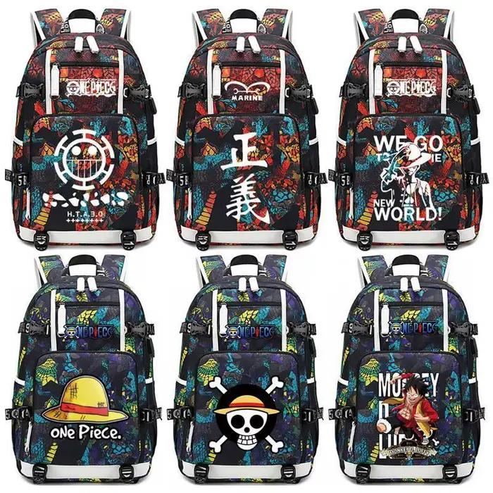Sac à dos scolaire mignon One Piece Monkey D. Luffy, style anime, pour ordinateur portable, sac de voyage, articles d'anime en gros