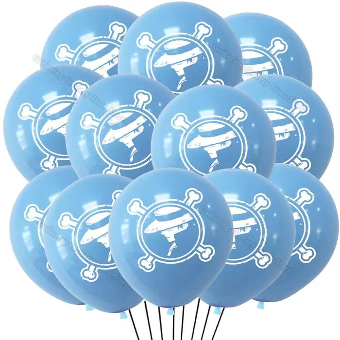 12/24 pièces une pièce Luffy Pirate drapeau Latex Ballon enfants fête d'anniversaire décoration gonfler hélium Globos fête fournitures cadeau