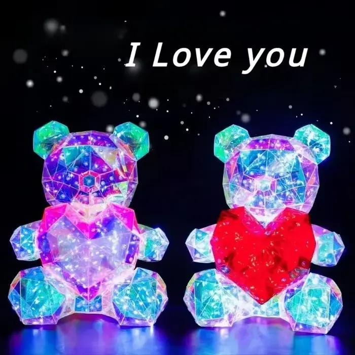 Ours en peluche lumineux LED de 30 cm