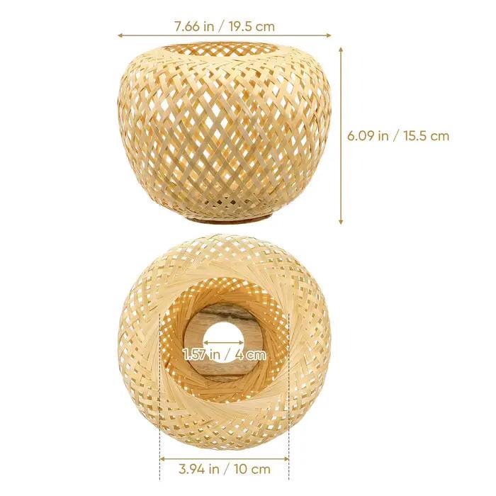 Abat-jour en bambou pour lampe suspendue