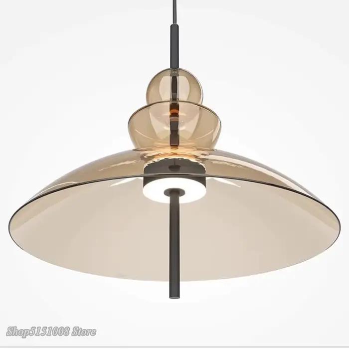 Lampe LED suspendue en verre nordique