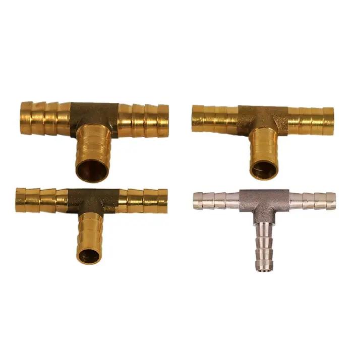 Connecteur de Tuyau de Carburant en Laiton Massif, Pièce en T à 3 Voies, 6mm, 8mm, 10mm, 12mm, pour Air, Huile, Gaz, Carburant