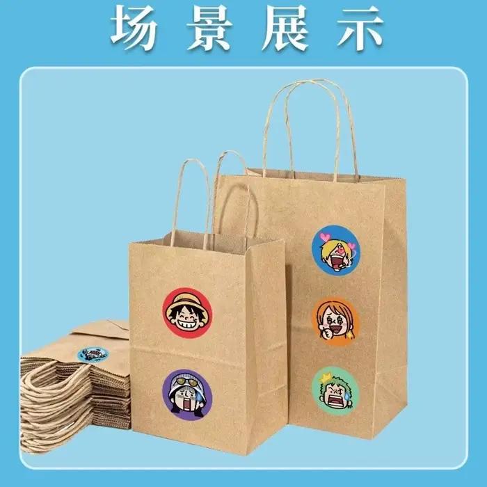 Nouvel autocollant One Piece Luffy grande tête, dessin animé, haute valeur esthétique, pour bricolage anime, étiquette de scellage ronde pour carnet, autocollant auto-adhésif