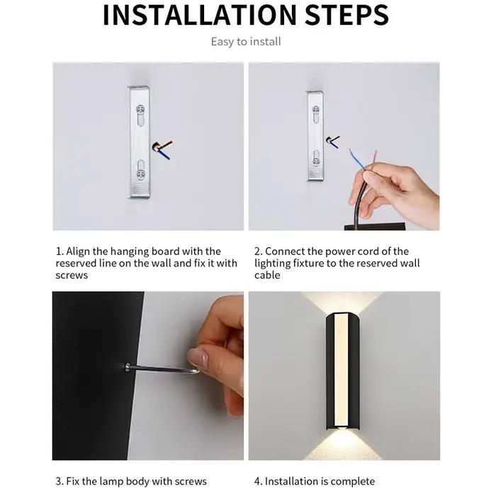 Applique murale LED 10W étanche IP66 pour éclairage extérieur moderne blanc chaud blanc froid résistant aux intempéries pour décoration de jardin et balcon