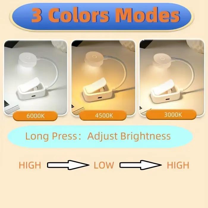 Mini lampe de livre pliante à Clip