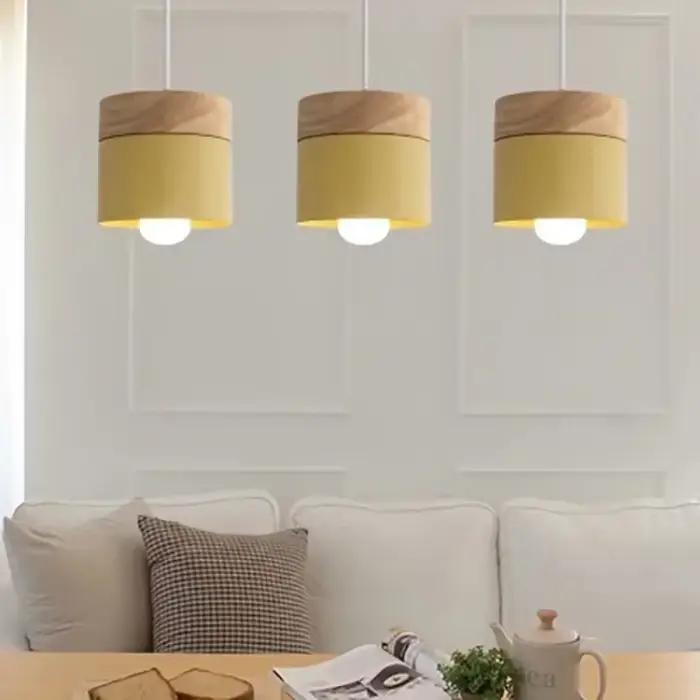 Lampe de Restaurant créative nordique Macaron moderne en fer forgé allée lumière tête unique blanc gris chambre chevet petit lustre