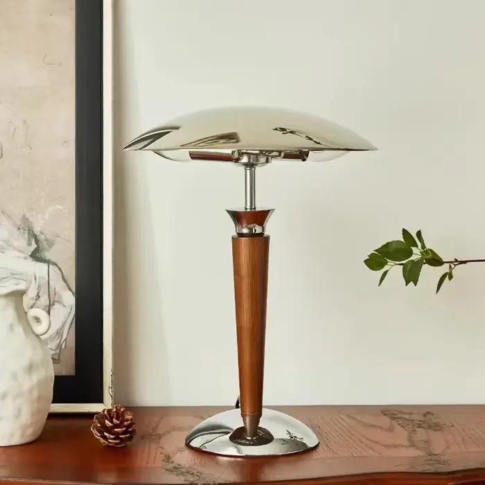 Lampe de bureau Vintage industrielle en bois