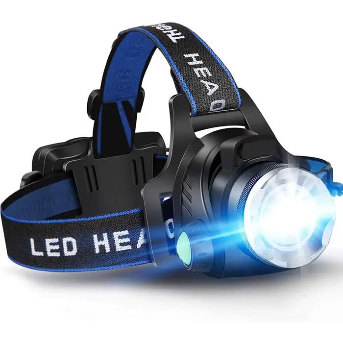 Lampe frontale LED puissante à Induction, Rechargeable par USB/DC, en alliage d'aluminium, étanche, pour l'extérieur, torche frontale à haute luminosité