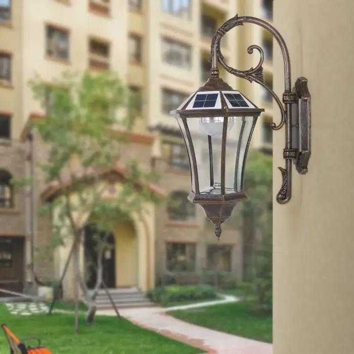 Applique murale extérieure solaire européenne rétro éclairage étanche pour balcons cours jardins Villas terrasse couloirs