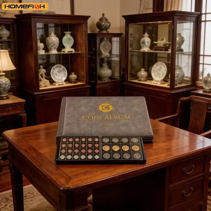 Classeur pour pièces de monnaie de collection, album de collection à 312 pochettes, adapté aux pièces de 20, 25, 27, 30, 38, 46 mm.