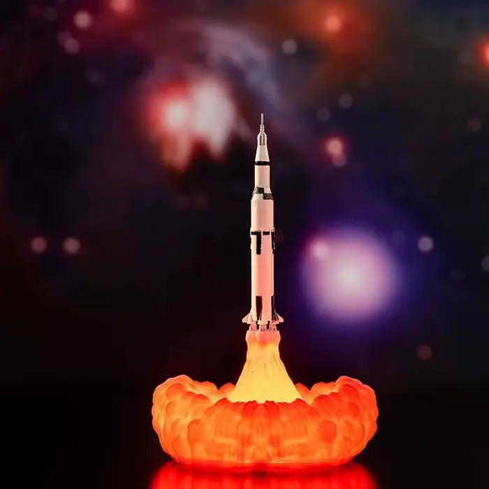 USB Rechargeable navette spatiale fusée lampe de Table LED impression 3D lampe de nuit lumière ambiante chambre chevet décor de bureau cadeau pour enfants