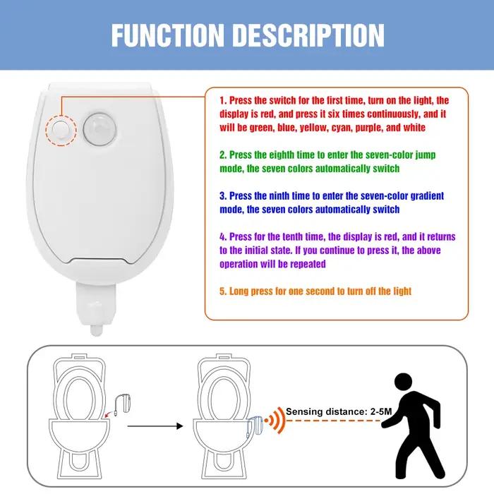 LED lumières de toilette PIR capteur salle de bain LED veilleuse RGB siège de toilette rétro-éclairage étanche pour la maison salle de bain décorer lampe de nuit