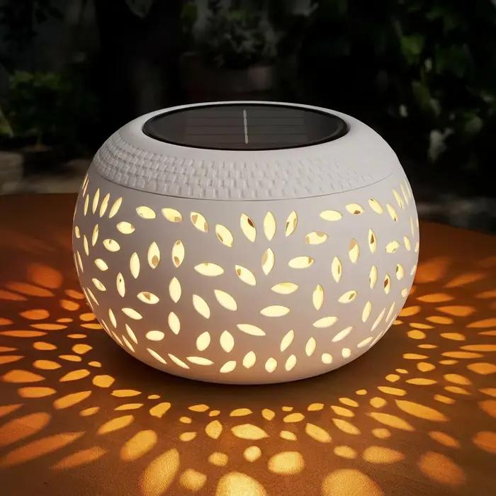 Lampes solaires de table en métal pour décoration extérieure