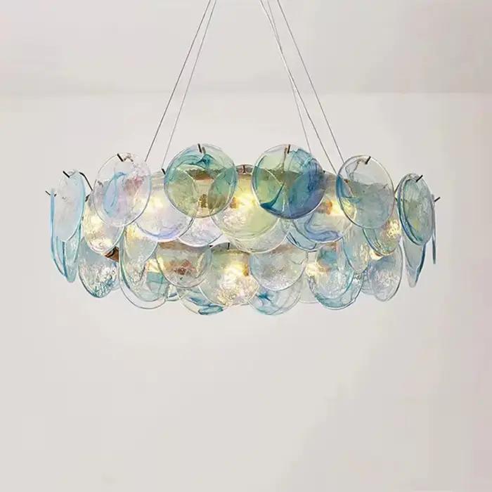 Luminaire suspendu en verre rose