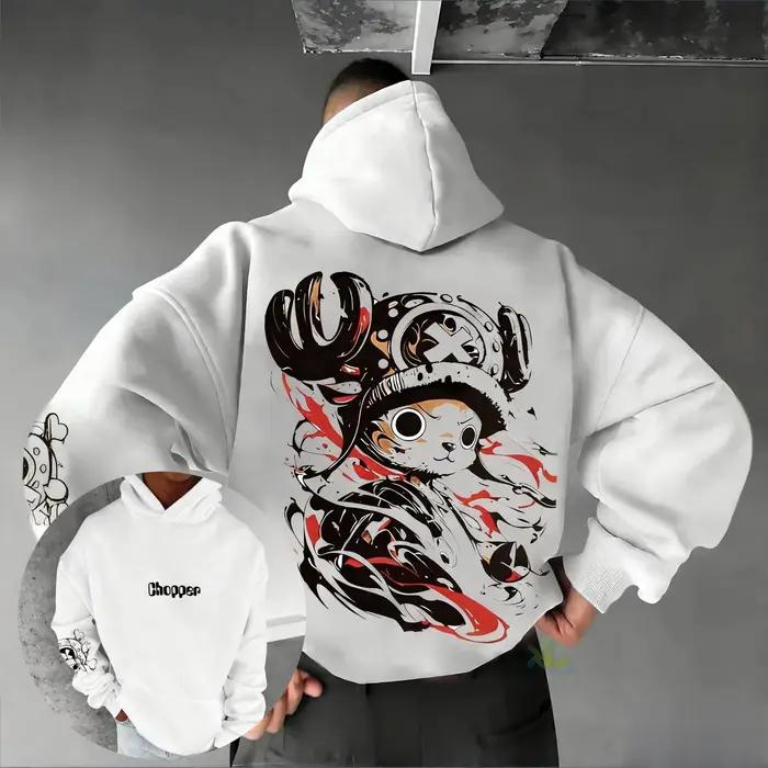 Sweat à capuche une pièce Chopper pour hommes et femmes, surdimensionné, décontracté, Streetwear, Cosplay, pull en coton, Y2k, nouvelle collection automne hiver