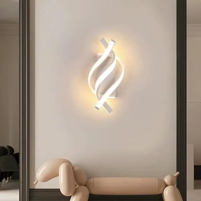 Lampe murale LED en forme de spirale incurvée