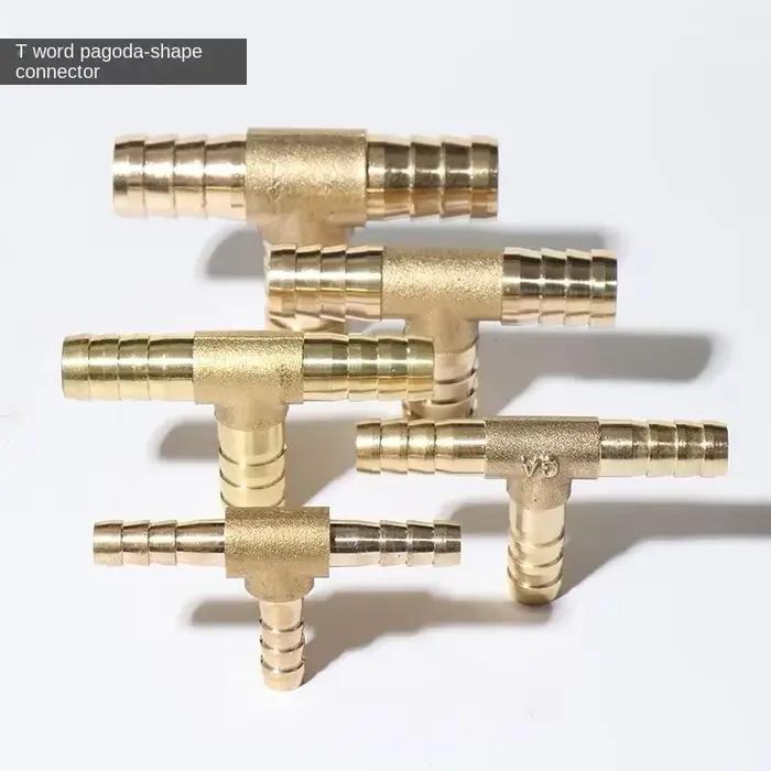 Connecteur de Raccord de Tuyau en Laiton à Trois Voies, Adaptateur de Type T 3, 4mm, 5mm, 6mm, 8mm, 10mm, 12mm, 16mm, 19mm