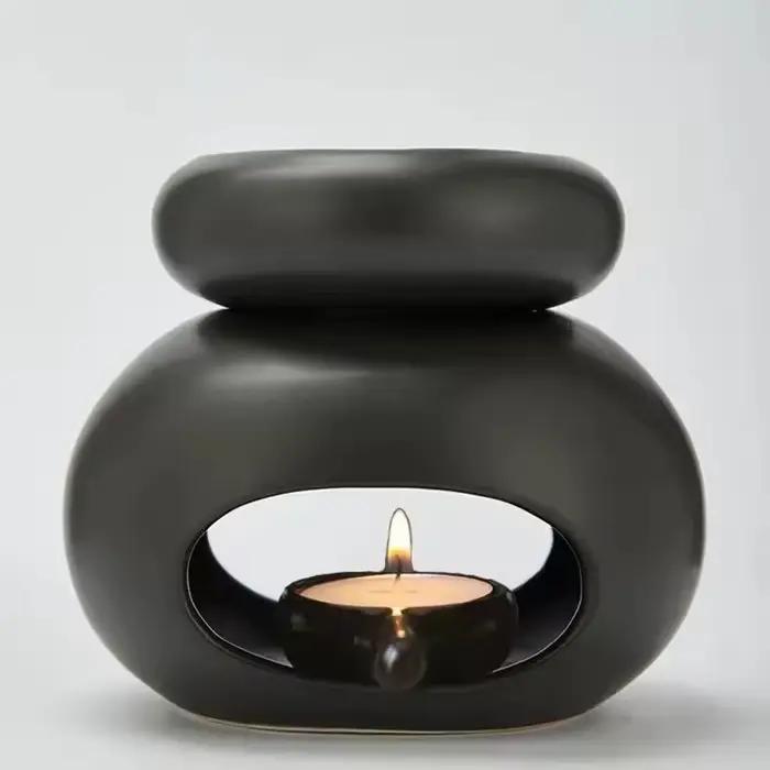 Bougeoir chauffant 3 en 1 lampe à huiles essentielles grande capacité chandelier séparé brûleur d'encens parfumé poêle de spa pour soirée à domicile matériaux céramique design moderne polyvalent pour ambiance relaxante occasions spéciales