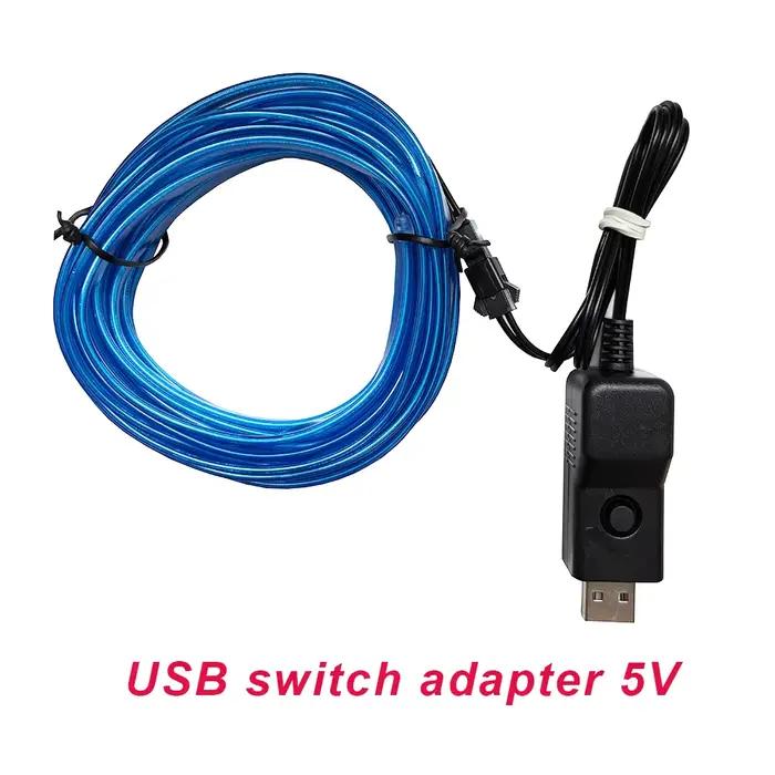 Bandes d'éclairage intérieur de voiture LED néon 10m/3m/5m, guirlande de bande LED automatique, câble métallique EL, lampe de décoration de voiture, Tube Flexible 12V