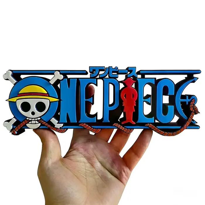 Nouvelle figurine One Piece avec logo tête de mort en chapeau de paille, imprimée en 3D, ornement de collection anime, décoration de bureau et de maison, cadeaux pour les fans d'anime