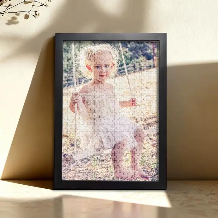 1 puzzle personnalisé, avec cadre photo ou puzzle seul, puzzle personnalisé, puzzle portrait de couple, cadeau puzzle personnalisé pour les fêtes