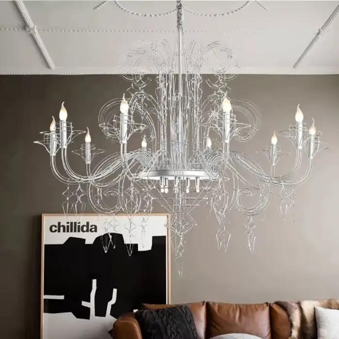 Lustre de plafond de bougie Led baroque pour salle à manger salon chambre Foyer moderne
