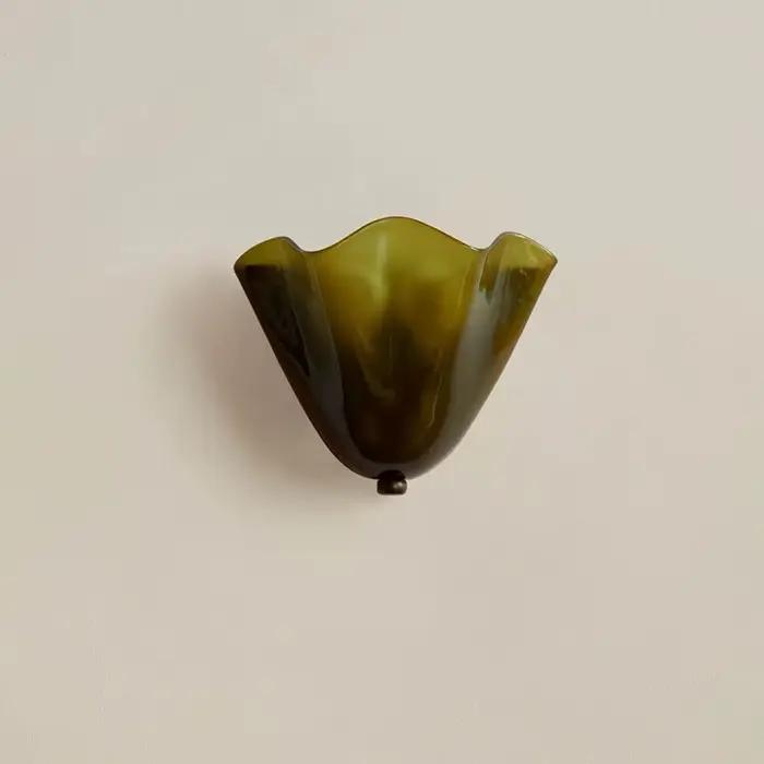 Lampes murales en verre coloré français rétro jupe