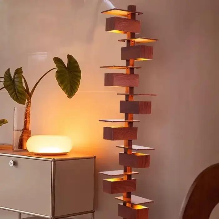 Taliesin lampadaires design bois nordique salons chambres hôtels villas décor artistique Standard luminaires d'intérieur