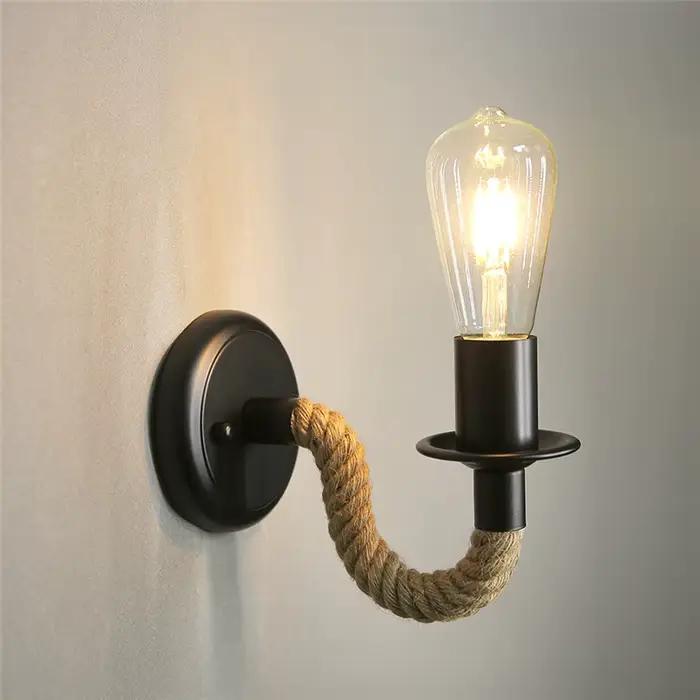 Lampe murale en corde de chanvre